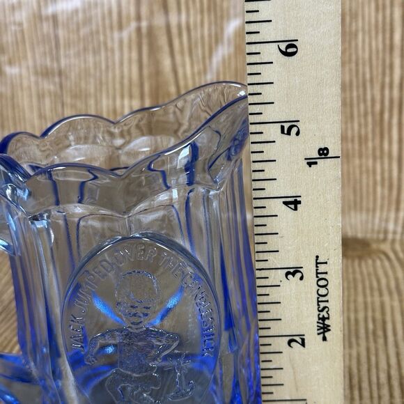 VTG Indiana Glass Tiara Nursery Rhyme Cream And Sugar 5 Piece Set Blue Cobalt - Picture 7 of 16